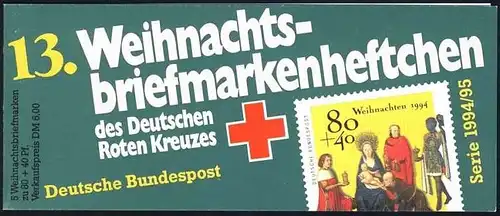 DRK/Weihnachten 1994/95 Anbetung der Könige 80 Pf, 5x1770 13.MH, Tagesstempel