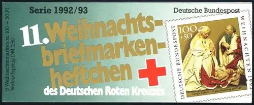 DRK/Weihnachten 1992/93 Christi Geburt 100 Pf, 5x1640 11.MH, Tagesstempel