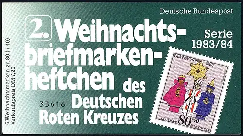 DRK/Weihnachten 1983/84 Sternsinger 80 Pf, 6x1196, 2.MH, gestempelt