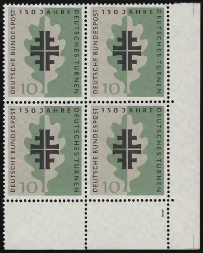 292 Turnbewegung ** Eck-Vbl. u.r. Zähnung 1-dg FN1 +