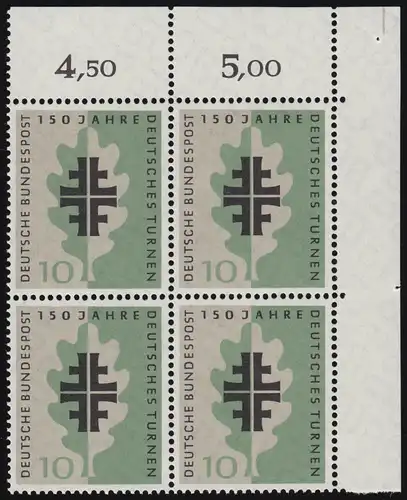 292 Turnbewegung ** Eck-Vbl. o.r. Zähnung 1-dg +