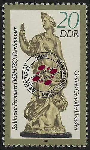 2906II Kunstwerke 20 Pf 1984 Der Sommer, Offsetdruck Odr., O