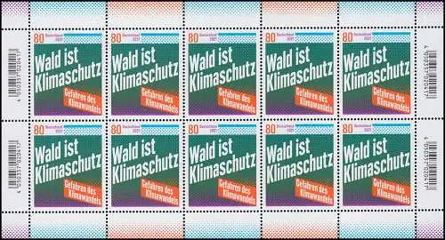 3634 Gefahren des Klimawandels / Wald ist Klimaschutz - 10er-Bogen ** postfrisch