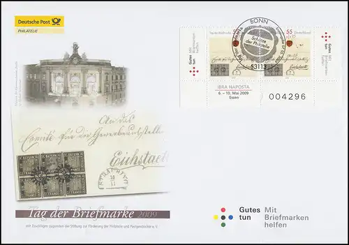 2735Sr+Sl Tag der Briefmarke: Der Eichstätt-Brief, Schmuck-FDC ESSt Bonn 2009