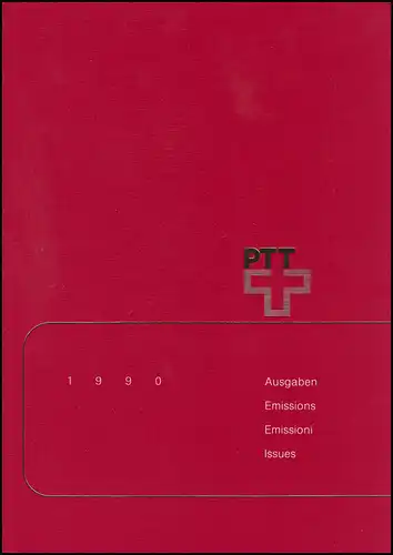 PTT-Jahrbuch Schweiz 1990, alle Marken mit Ersttagsstempel