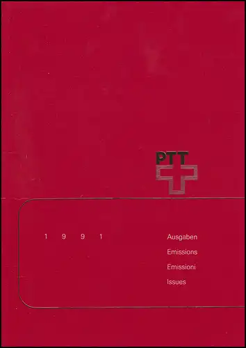 PTT-Jahrbuch Schweiz 1991, alle Marken mit Ersttagsstempel