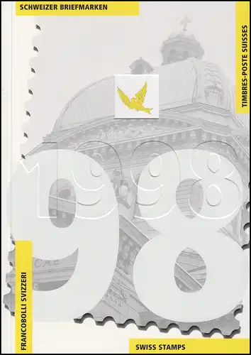 PTT-Jahrbuch Schweiz 1998, alle Marken mit Ersttagsstempel