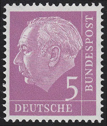 179x Ww Heuss 5 Pf glatte Gummierung ** postfrisch