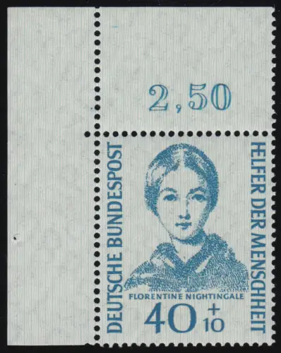 225 Helfer der Menschheit 40+10 Pf Nightingale ** Ecke o.l. 1-dg