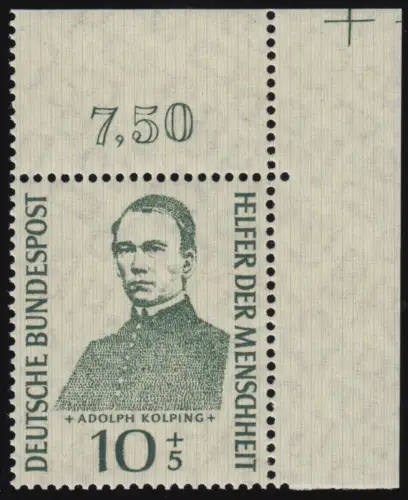 223 Helfer der Menschheit 10+5 Pf Kolping ** Ecke o.r. 1-dg+