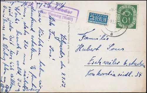 Landpost 21 Lütgeneder Warburg (Westf.) 1953, AK Bad Pyrmont mit 10 Ansichten