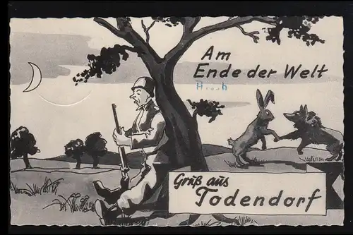 Landpost Todendorf über Lütjenburg (Ostholstein) 1962 auf Karikatur-AK