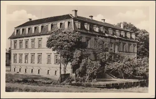 Landpost Theisa über Bad Liebenwerda 1963 auf AK Schloß Neustadt-Glewe