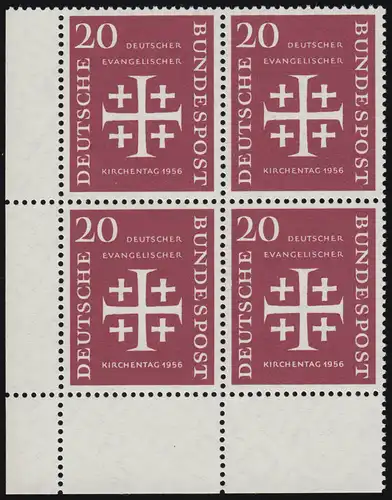 236 Kirchentag 20 Pf ** Eck-Vbl u.l.