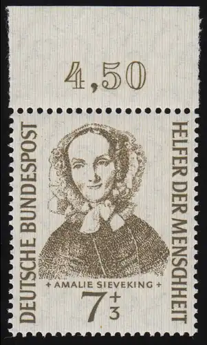 222 Helfer der Menschheit 7+3 Pf Sieveking ** Oberrand ndgz