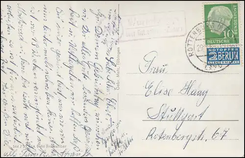 Landpost Wurmlingen über Rottenburg (Neckar) Land 1955 AK Kapelle Gedicht Uhland