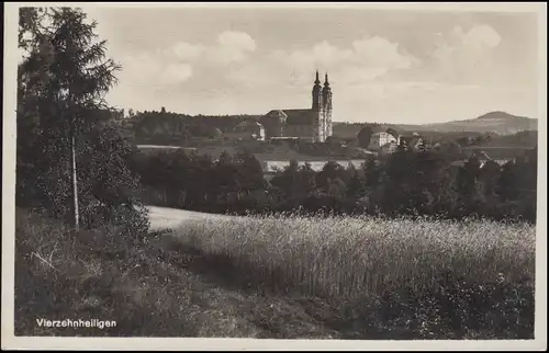 Landpost Vierzehnheiligen über Lichtenfels Land auf passender AK um 1939
