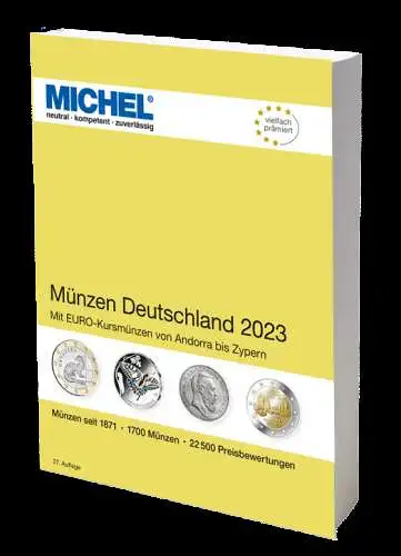 MICHEL Münzen-Katalog Deutschland 2023, Schwaneberger Verlag, mit Euro-Münzen