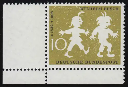 281 Wilhelm Busch 10 Pf ** Ecke u.l.