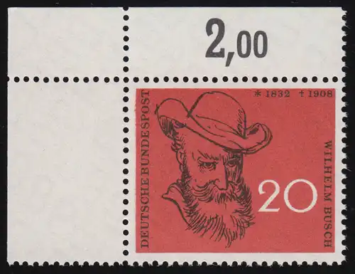 282 Wilhelm Busch 20 Pf ** Ecke o.l.