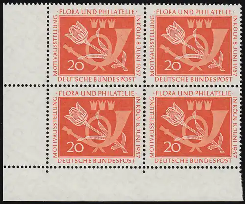 254 Flora und Philatelie ** Eck-Vbl u.l.