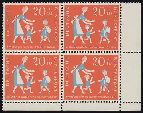 251 Berliner Kinder 20+10 Pf ** Eck-Vbl u.r.