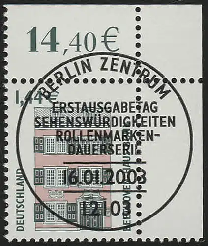 2306 SWK 1,44 Euro Ecke or ESST Berlin