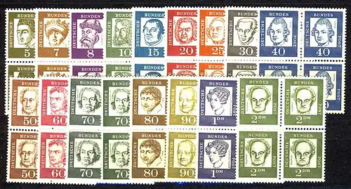 347y ff Bedeutende Deutsche 17 Werte, Satz im Viererblock **