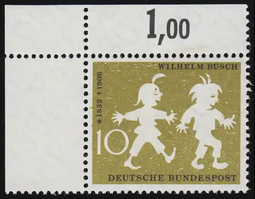 281 Wilhelm Busch 10 Pf ** Ecke o.l.