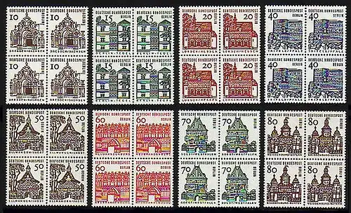 242-249 Bauwerke 8 Werte, Viererblock-Satz, **