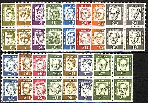 199-213 Bedeutende Deutsche, Viererblock-Satz **