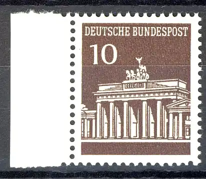 506 Brandenb. Tor 10 Pf Seitenrand li. ** postfrisch