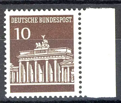 506 Brandenb. Tor 10 Pf Seitenrand re. ** postfrisch
