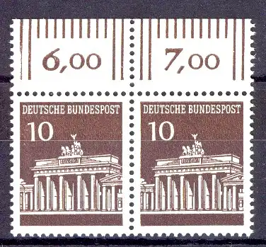 506 Brandenb. Tor 10 Pf Paar OR ** postfrisch