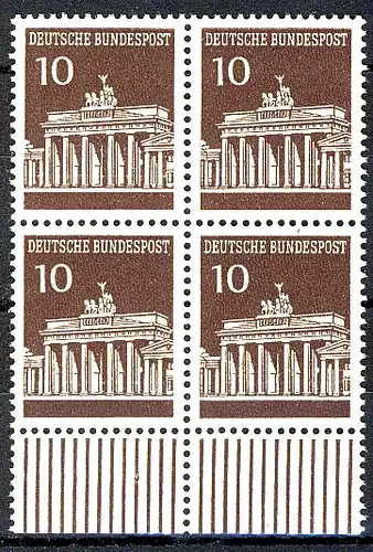 506 Brandenb. Tor 10 Pf UR-Viererbl. ** postfrisch