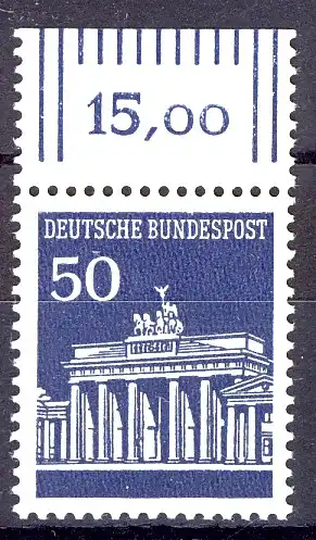 509 Brandenb. Tor 50 Pf Oberrand ** postfrisch