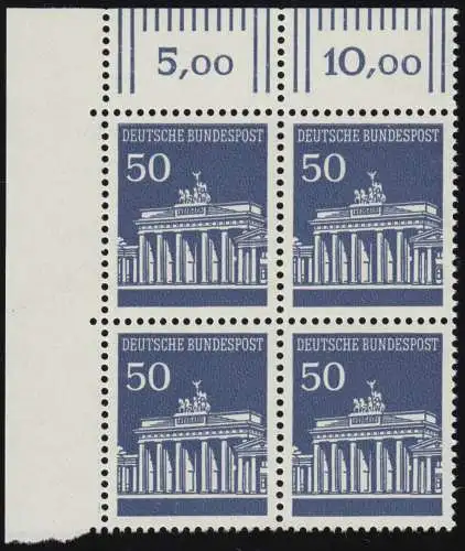 509 Brandenb. Tor 50 Pf Eck-Vbl. ol ** postfrisch