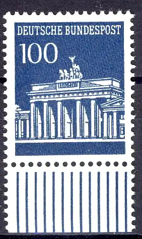 510 Brandenb. Tor 100 Pf Unterrand ** postfrisch