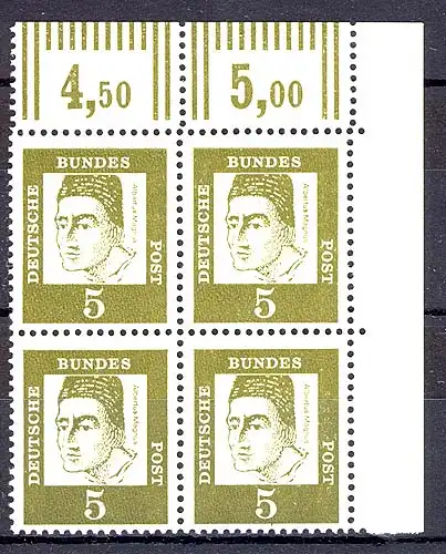 347x Bed. Deutsche 5 Pf Eck-Vbl. or ** postfrisch