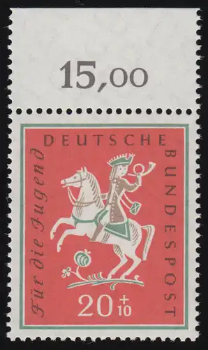 287 Jugend Volkslieder 20+10 Pf ** Oberrand dgz durchgezähnt