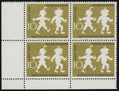 281 Wilhelm Busch 10 Pf ** Eck-Vbl u.l.