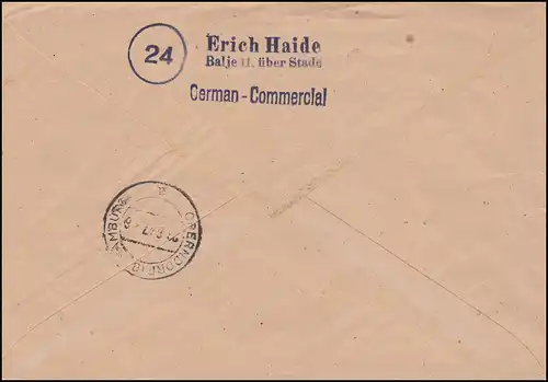 944+947 Kontrollrat II auf R-Brief Flensburg 1 SSt Briefmarken-Ausstellung 1947