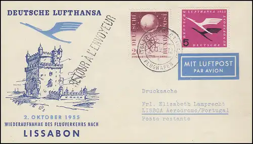 Eröffnungsflug Lufthansa nach Lissabon, Frankfurt/Main 2.10.1955