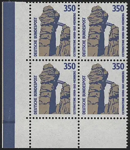 1407 SWK 350 Pf Eck-Vbl. ul MIT Naht ** postfrisch
