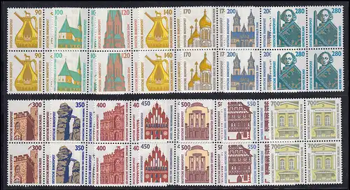 1339ff SWK 28 Werte aus 100er-Bogen komplett, Satz Viererblöcke, **