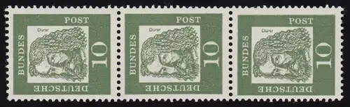 350y Bed. Deutsche y 10 Pf 1000er-Rolle, 3er-Streifen + Nr. **