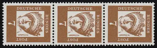348x Bed. Deutsche x 7 Pf, 3er-Streifen + Nr. **