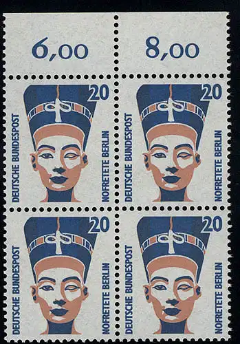 1398 SWK 20 Pf OR-Viererbl. ** postfrisch