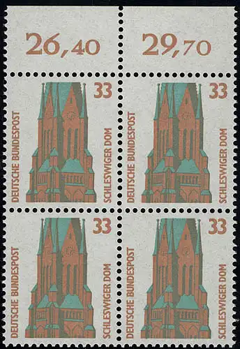 1399 SWK 33 Pf OR-Viererbl. ** postfrisch