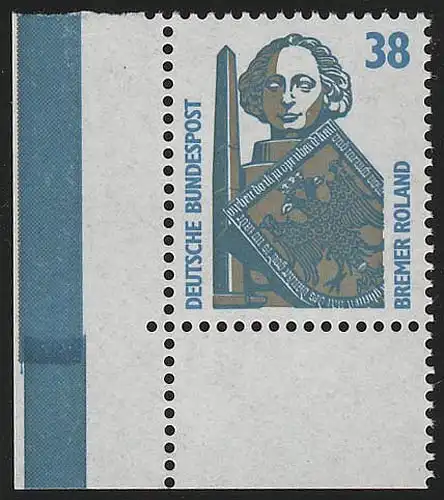 1400 SWK 38 Pf Ecke ul MIT Naht ** postfrisch